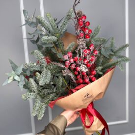 зимний букет с елкой